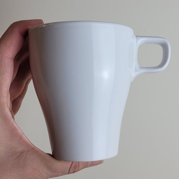 IKEA FÄRGRIK Mug White 8oz Retro Stackable Nesting Tapered Stoneware cup coffee. - Picture 10 of 10
